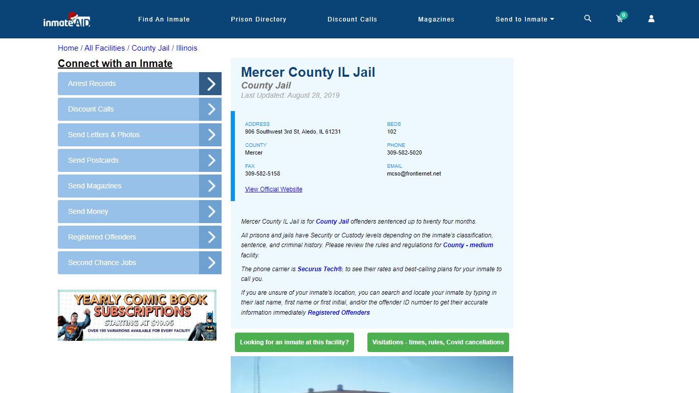 Mercer County IL Jail - Inmate Locator - Aledo, IL